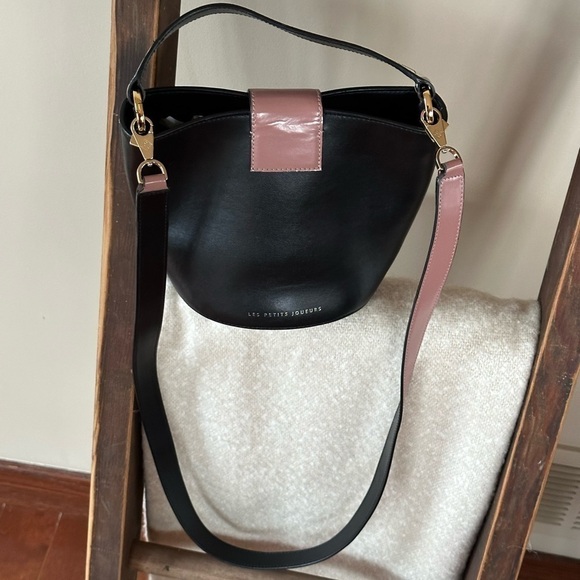 Les Petits Jouers pink and black bucket crossbody. - Picture 10 of 14